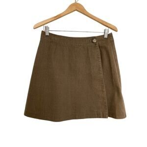 The Australian Outback Collection Women's Size M‎ Brown A-Line Mini Wrap Skirt *